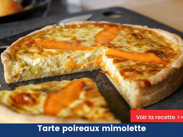 Tarte poireaux mimolette